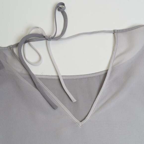 ✨ Eileen Fisher Sheer Silk Top Tunic Oversized Pearl Water Lagenlook Gray - Picture 13 of 16